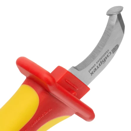 Нож диэлектрический Сибртех до 1000 В, для снятия оплетки электрокабелей 78808 купить в Губкинске