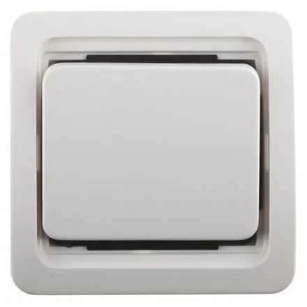 Выключатель СВЕТОЗАР &quot;ГАММА&quot; одноклавишный, без подсветки, цвет белый, 10А/~250В SV-54130-W купить в Губкинске
