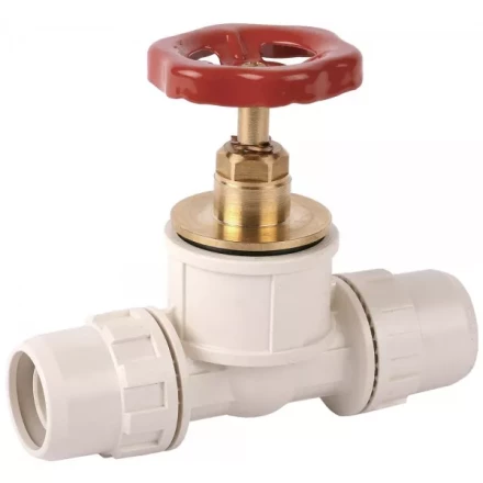 Кран ЗУБР &quot;ШиреФит&quot; запорный в сборе &quot;штуцер с гайкой - кран запорный с маховиком- штуцер с гайкой&quot;, 20мм 51571-20 купить в Губкинске