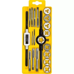 Набор метчиков и плашек STAYER &quot;MASTER&quot;, метчикодержатель 1шт, плашкодержатель 1шт, метчики 9шт, плашки 9шт, 20 предметов 28012-H20