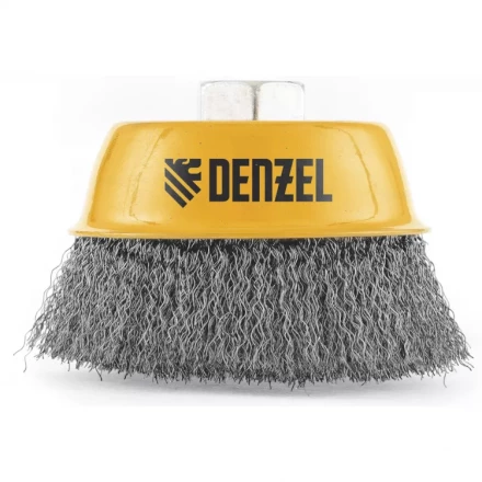 Щетка для УШМ 75 мм Чашка витая нержавеющая проволока 0.3 мм М14 Denzel 746043 купить в Губкинске
