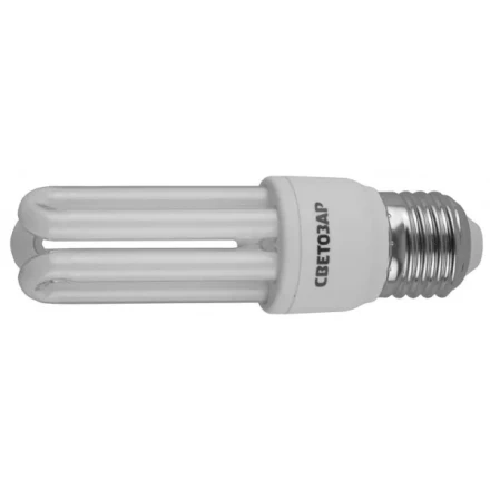 Энергосберегающая лампа СВЕТОЗАР&quot;U-КЛАССИКА&quot;стержень,цоколь E27(стандарт),Т2,3U,яркий бел свет(4000К), 8000час,12Вт(60) 44334-12 купить в Губкинске