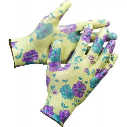 Перчатки GRINDA садовые, прозрачное нитриловое покрытие, размер S-M, зеленые 11295-S купить в Губкинске