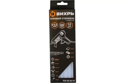 Клеевой стержень Вихрь 11x200 мм, 12 шт 73/5/6/4 купить в Губкинске