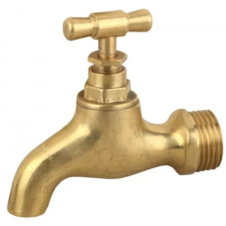 Кран ЗУБР сливной водоразборный, латунный, 1/2&quot; 51218-1/2 купить в Губкинске