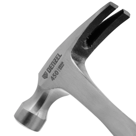 Молоток-гвоздодер 450 г Denzel, цельнометаллический, двухкомпонентная рукоятка, 10423 купить в Губкинске