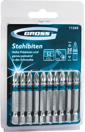 Набор бит РН2х90, сталь S2, 10шт GROSS 11379 купить в Губкинске