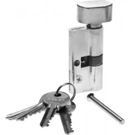 Механизм ЗУБР &quot;МАСТЕР&quot; цилиндровый, тип &quot;ключ-защелка&quot;, цвет хром, 5-PIN, 60мм 52103-60-2 купить в Губкинске