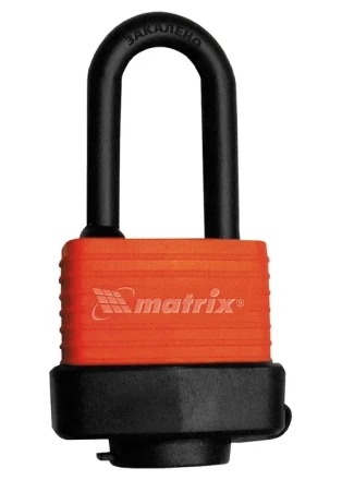Замок навесной всепогодный 40 мм удлиненная дужка MATRIX 91822 купить в Губкинске