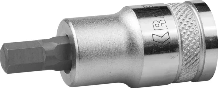 Торцовая бита-головка KRAFTOOL &quot;INDUSTRIE QUALITAT&quot;, материал S2, HEX, сатинированная, 1/2&quot;, H7 27908-07_z01 купить в Губкинске