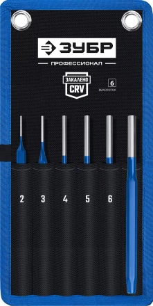 ЗУБР 6 предметов, набор шестигранных выколоток в чехле, Профессионал (21070-H6) купить в Губкинске