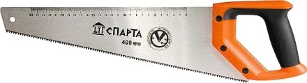 Ножовка по дереву 400 мм 7-8 TPI зуб-2D каленый зуб линейка двухкомпонентная рукоятка SPARTA 235015 купить в Губкинске