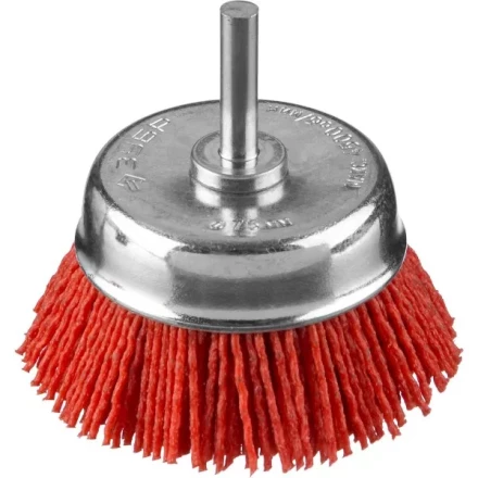 ЗУБР &quot;ПРОФЕССИОНАЛ&quot;. Щетка чашечная для дрели, нейлоновая проволока с абразивным покрытием, 75мм 35165-075_z02 купить в Губкинске