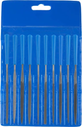 Набор ЗУБР &quot;ЭКСПЕРТ&quot;: Надфили, пластмассовая ручка, насечка 2 = Бархатная, с чехлом, 100мм, 10шт 16023-2-H10 купить в Губкинске