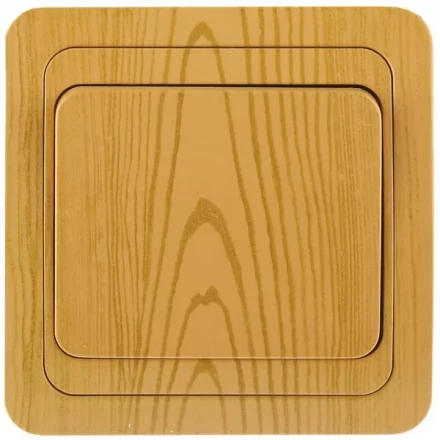 Выключатель СВЕТОЗАР &quot;ГАММА&quot; одноклавишный, цвет ольха, 10A/~250B SV-54130-A купить в Губкинске