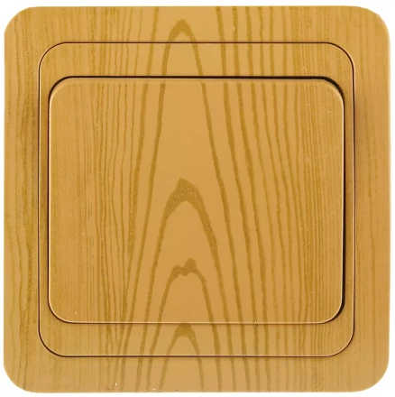 Выключатель СВЕТОЗАР &quot;ГАММА&quot; одноклавишный, цвет ольха, 10A/~250B SV-54130-A купить в Губкинске