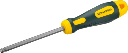 Отвертка KRAFTOOL, Cr-Mo-V сталь, двухкомпонентная противоскользящая рукоятка, HEX, №6x100мм 250075-6-100 купить в Губкинске