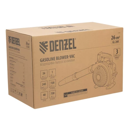 Воздуходувка-пылесос бензиновая Denzel GL-260 57902, 26 см3, 1 л.с. купить в Губкинске