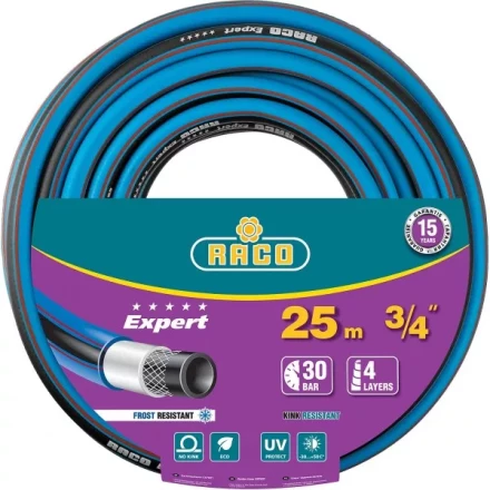 Шланг RACO EXPERT поливочный, 30атм., армированный, 4-х слойный, 3/4&quot;x25м 40302-3/4-25_z01 купить в Губкинске