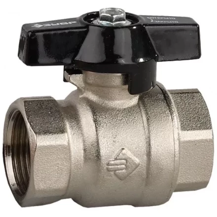 Кран шаровой ЗУБР полнопроходной &quot;мама-мама&quot;, бабочка, хромиров латунь, 1/2&quot; 4-51323-C-1/2 купить в Губкинске