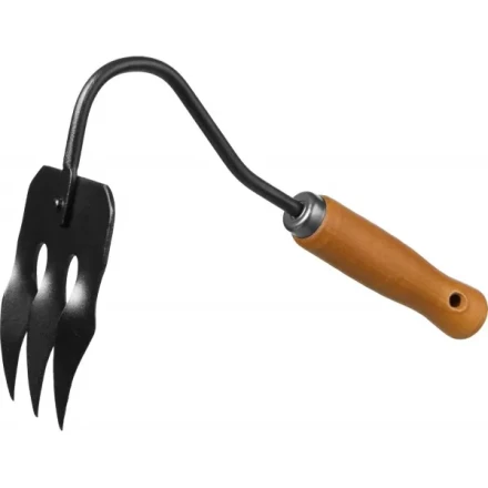 GRINDA PROLine. Грабли-рыхлитель 3-хзубые с деревянной ручкой 120х86х265мм 421514 купить в Губкинске