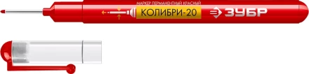 ЗУБР Колибри-20 красный, наконечник L 20 мм,  2 мм, перманентный маркер для отверстийл (06328-3) купить в Губкинске