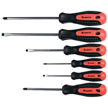 Набор профессиональных отверток Fusion CrV 3-компонентная рукоятка antislip 6 штук MTX 133519 купить в Губкинске