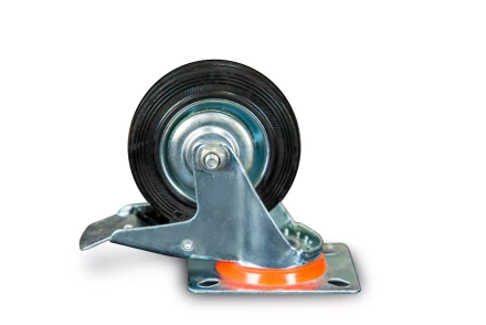 Колесо поворотное резина SCb 63 160 мм с тормозом (Y) 1022090 купить в Губкинске