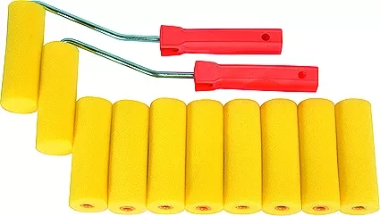 Набор мини-валиков &quot;ПОРОЛОН&quot; 100 мм D - 35 мм D ручки - 6 мм 10 шт. + 2 бюгеля  SPARTA 802835 купить в Губкинске