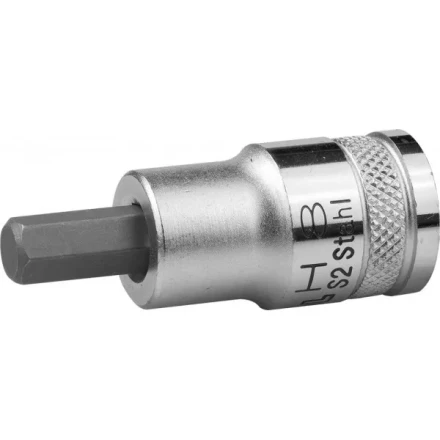 Торцовая бита-головка KRAFTOOL &quot;INDUSTRIE QUALITAT&quot;, материал S2, HEX, сатинированная, 1/2&quot;, H8 27908-08_z01 купить в Губкинске