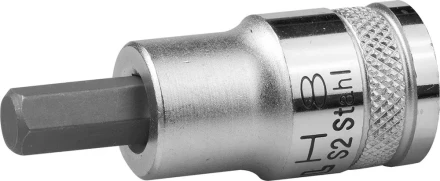 Торцовая бита-головка KRAFTOOL &quot;INDUSTRIE QUALITAT&quot;, материал S2, HEX, сатинированная, 1/2&quot;, H8 27908-08_z01 купить в Губкинске