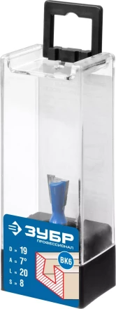 ЗУБР 19 x 20 мм, угол 7°, фреза пазовая фасонная Ласточкин Хвост, Профессионал (28748-19) купить в Губкинске