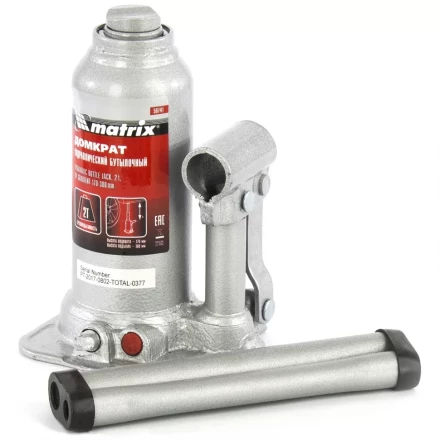 Домкрат гидравлический бутылочный телескопический 2 т подъем 170-380 мм MATRIX 50741 купить в Губкинске