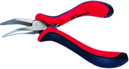 Длинногубцы Mini 130 мм никелированные изогнутые авторазжим двухкомпонентные рукоятки MATRIX 17812 купить в Губкинске