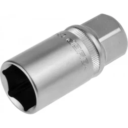 Торцовая головка ЗУБР "МАСТЕР" свечная с резиновой вставкой (1/2"), Cr-V, FLANK, хроматированное покрытие, 21мм 27728-21