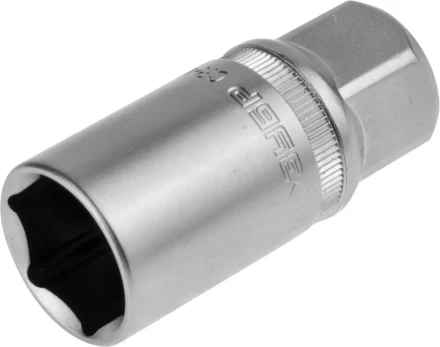 Торцовая головка ЗУБР &quot;МАСТЕР&quot; свечная с резиновой вставкой (1/2&quot;), Cr-V, FLANK, хроматированное покрытие, 21мм 27728-21 купить в Губкинске