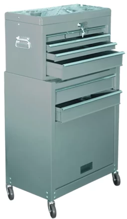 Шкаф для инструмента 2-секционный 600х260х340 мм 616х330х658 мм на колесах 14 ящиков  MATRIX 906605 купить в Губкинске