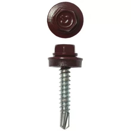 Саморезы ЗУБР &quot;ПРОФЕССИОНАЛ&quot; окраш., RAL 3005 темно-красн., для крепл. кров. матер. к дерев. обреш., 4.8х29мм, 2500шт 4-300310-48-029-3005 купить в Губкинске