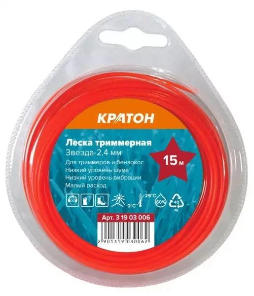 Леска триммерная Кратон Звезда-2,4мм 3 19 03 006 купить в Губкинске