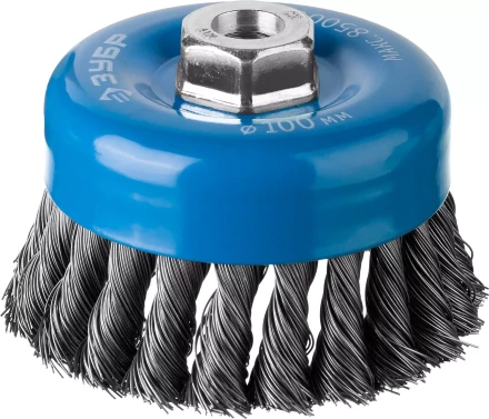 ЗУБР &quot;ПРОФЕССИОНАЛ&quot;. Щетка чашечная для УШМ, плетеные пучки стальной проволоки 0,5мм, 100ммхМ14 35275-100_z02 купить в Губкинске