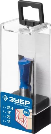 ЗУБР 25.4 x 26 мм, угол 14°, фреза пазовая фасонная Ласточкин Хвост, Профессионал (28748-25.4) купить в Губкинске