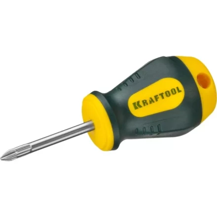 Отвертка KRAFTOOL, Cr-Mo-V сталь, двухкомпонентная противоскользящая рукоятка, PH, №1x38мм 250072-1-038 купить в Губкинске