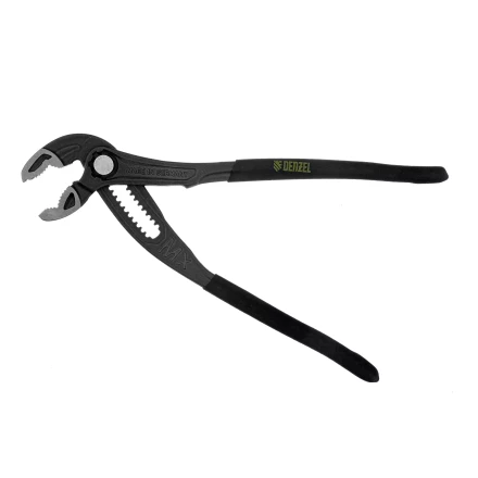Клещи переставные Denzel 17906, кнопочный механизм, обливные рукоятки, 250 мм купить в Губкинске