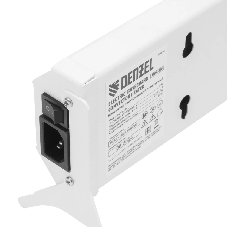 Конвектор электрический плинтусный Denzel ATRIC-450, 230 В, 450 Вт, ТЭН белый 98134 купить в Губкинске