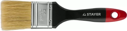 Кисть плоская STAYER "UNIVERSAL-PROFI", светлая натуральная щетина, деревянная ручка, 50мм 0104-050 купить в Губкинске