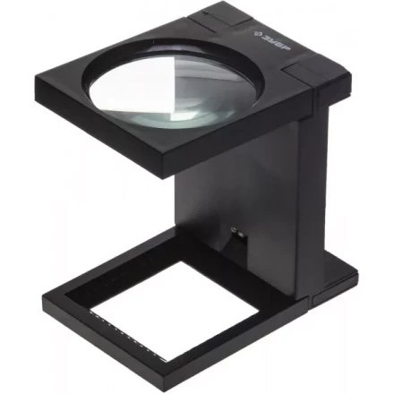 Лупа ЗУБР "МАСТЕР" складная на подставке, светодиодная подсветка, 3 кратное увеличение, диаметр 90мм 40542-90 купить в Губкинске