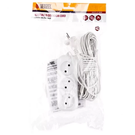 Удлинитель бытовой без заземления 10 м 3 розетки 6 А серия УХ6 Denzel 95929 купить в Губкинске