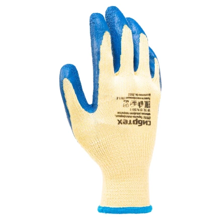 Перчатки трикотажные, полиэфирные, латексное рельефное покрытие, размер 8// Сибртех 677515 купить в Губкинске