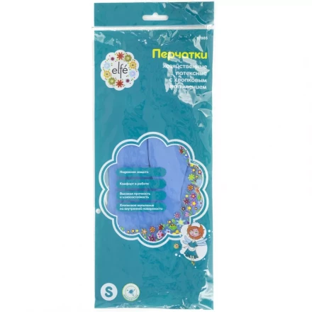 Перчатки хозяйственные латексные c хлопковым напылением M Elfe 67886 купить в Губкинске