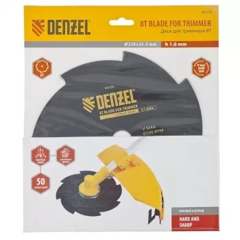 Диск для триммера 230 х 25,4 толщина 1,6 мм 8 лезвий DENZEL 96328 купить в Губкинске